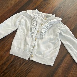 Janie & Jack girls white buttoned cardigan, size 4T